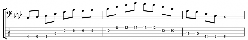 Ab major 9th arpeggio on a Bbsus chord