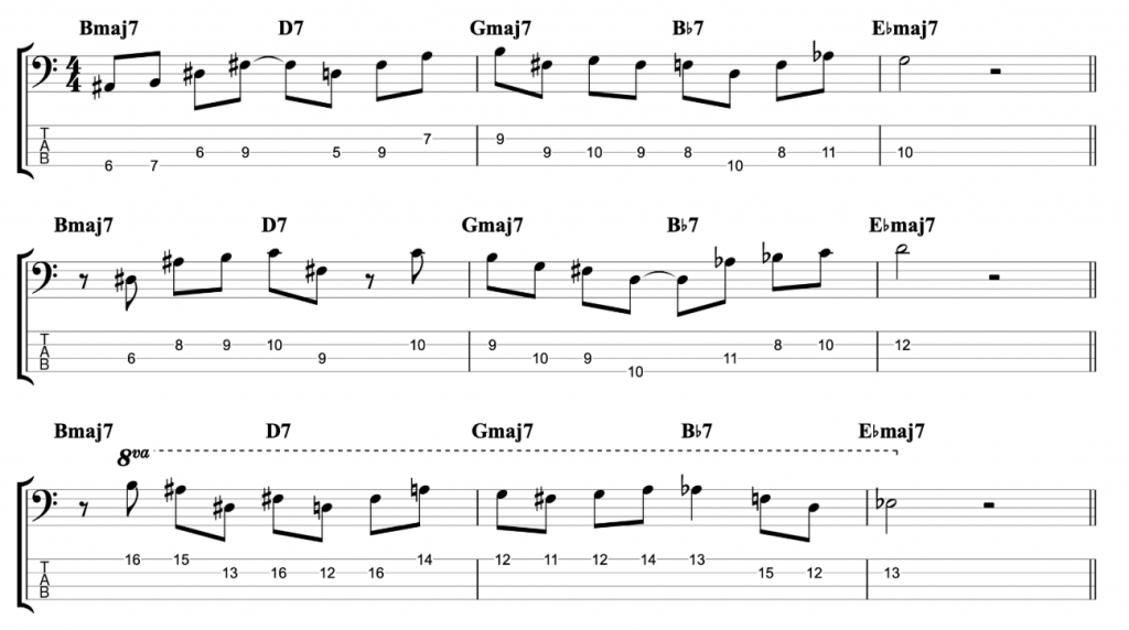 Giant Steps Licks for Bass Bars 1-3