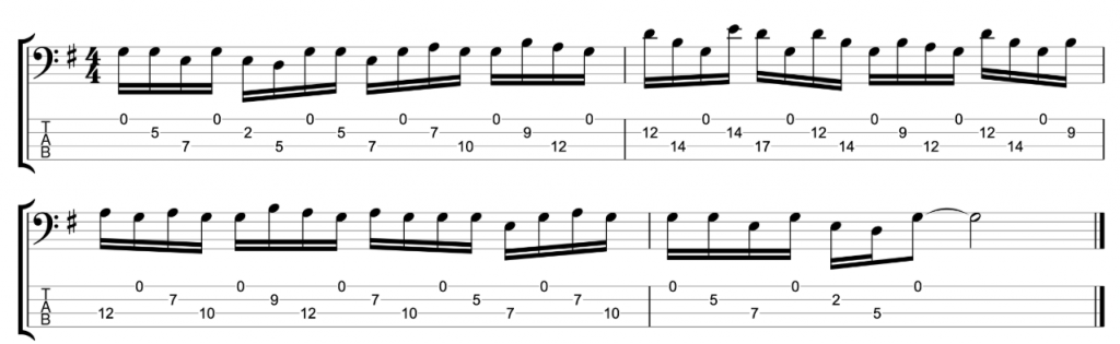 G Major Pentatonic Bass Exercise