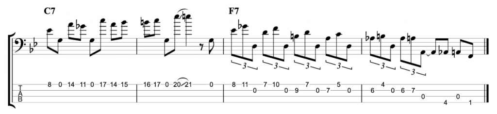 Rhythm Changes Jazz Line with Open Strings