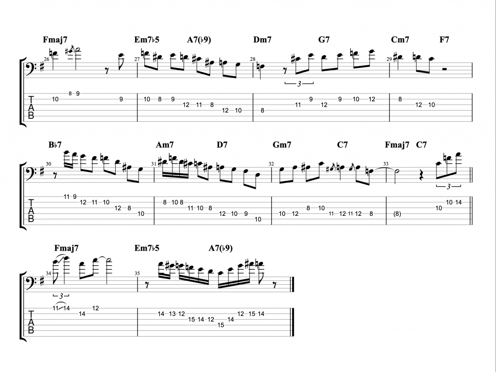 Michael Brecker Confirmation Solo with 6 String Bass TAB page 2