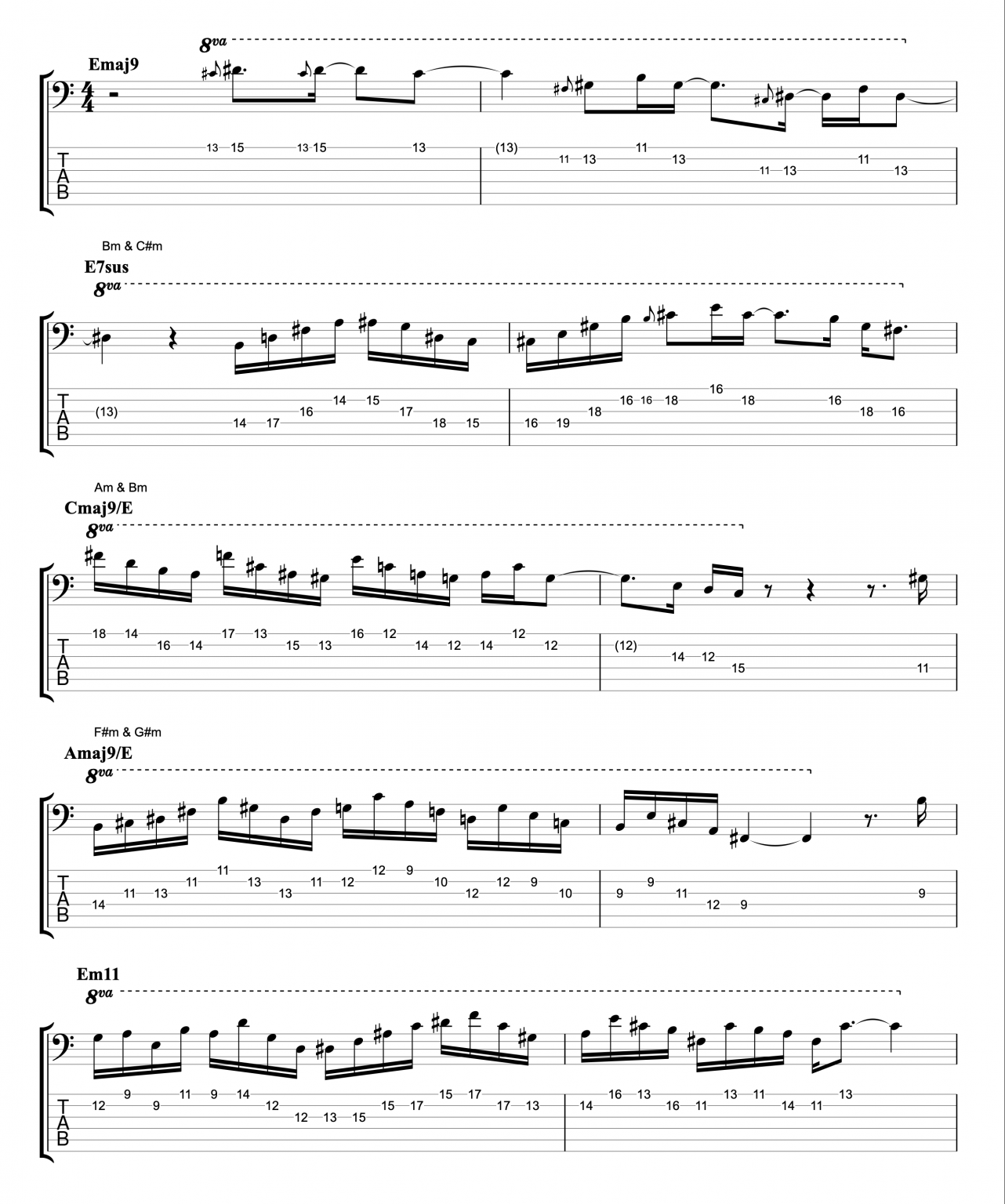 6-String Bass Solo & Chords - Bass Practice Diary 103 - Johnny Cox Music