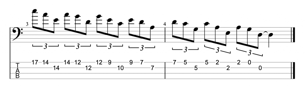 A minor pentatonic triad exercise