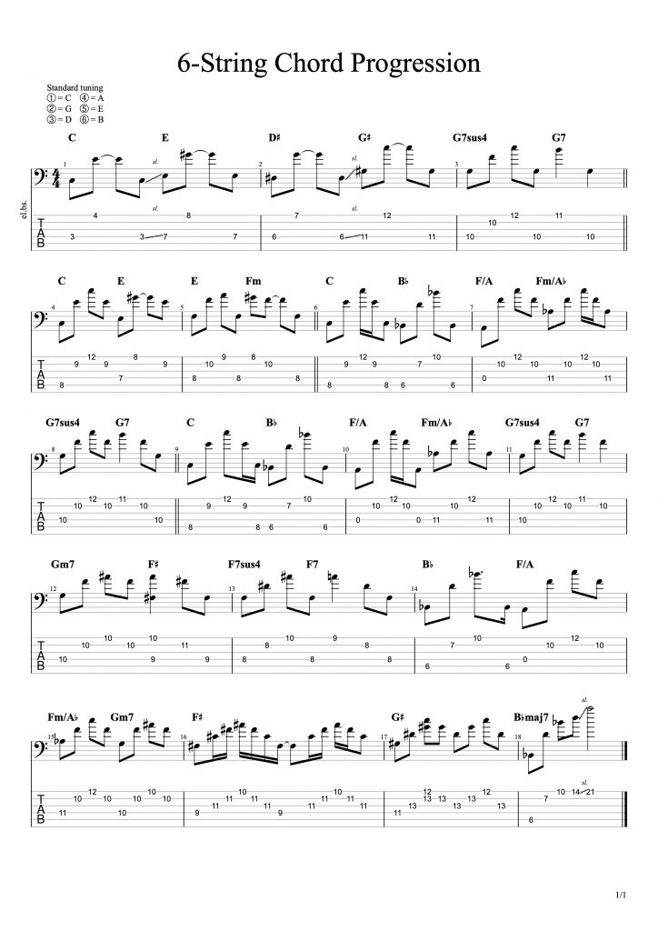 Chord Progression on 6-String Bass