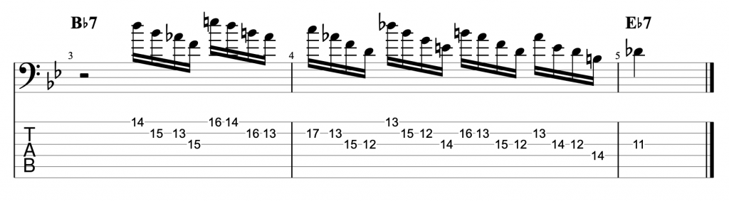 Cascading Arpeggio Jazz Blues Lick in Bb